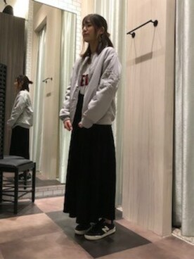 「GGD（ジージーディー）のアイテム（MA-1）」を使った、GGD edition あべの店さん（レディース・160cm）の秋コーディネート