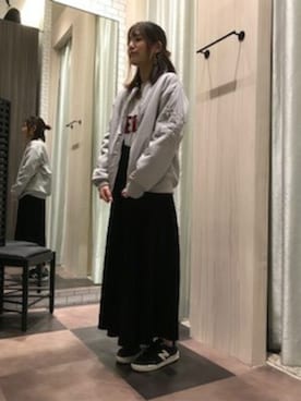 「GGD（ジージーディー）のアイテム（MA-1）」を使った、GGD edition あべの店さん（レディース・160cm）の秋コーディネート