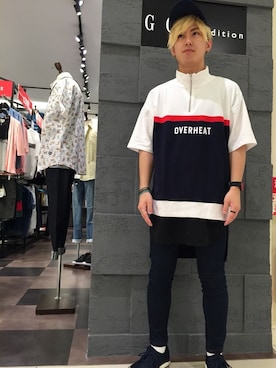 「ラガーシャツ」｜「アイテム（パンツ）」を使った、GGD edition あべの店さん（メンズ・160cm）の夏コーディネート