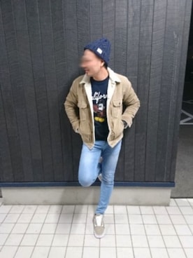「BAYFLOW（ベイフロー）のアイテム（ブルゾン）」を使った、⚾BASE⚾(ベース)さん（メンズ・185cm）の冬コーディネート