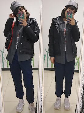 「STUSSY（ステューシー）のアイテム（ブルゾン）」を使った、PROHGIRLさん（レディース・170cm）の冬コーディネート