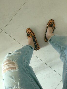 「アイテム（ローファー、オレンジ系）」を使った、无垠214さん（レディース・158cm）の夏コーディネート