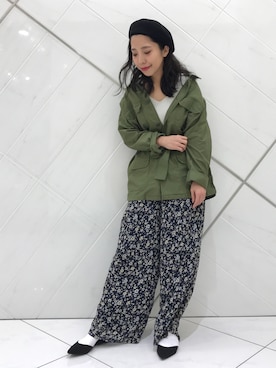「アーバンリサーチ」｜「アイテム（ミリタリージャケット）」を使った、SAKI.さん（レディース・161cm）の冬コーディネート
