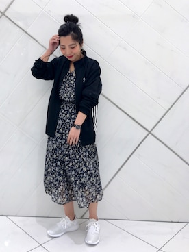 「adidas Originals（アディダスオリジナルス）のアイテム（ブルゾン）」を使った、SAKI.さん（レディース・161cm）の冬コーディネート