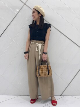 「URBAN RESEARCH（アーバンリサーチ）のアイテム（ハンチング/ベレー帽）」を使った、SAKI.さん（レディース・161cm）の春コーディネート
