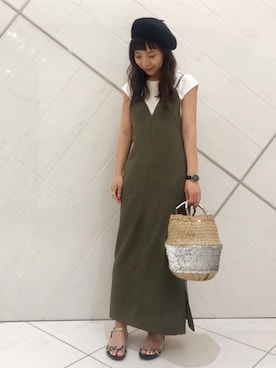 「URBAN RESEARCH（アーバンリサーチ）のアイテム（ハンチング/ベレー帽）」を使った、SAKI.さん（レディース・161cm）の夏コーディネート