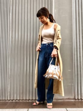 「URBAN RESEARCH（アーバンリサーチ）のアイテム（チェスターコート）」を使った、SAKI.さん（レディース・161cm）の夏コーディネート