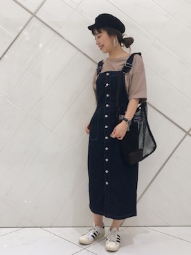「アーバンリサーチ」｜「アイテム（ジャンパースカート）」を使った、SAKI.さん（レディース・161cm）の夏コーディネート