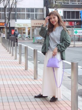 「ROTHCO（ロスコ）のアイテム（ブルゾン）」を使った、SAKI.さん（レディース・161cm）の春コーディネート