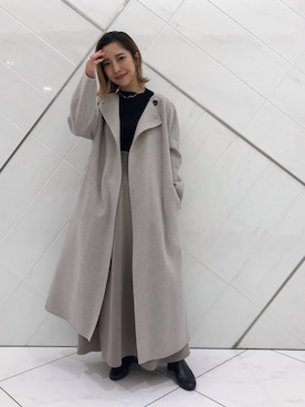 「ラップスカート」｜「アイテム（その他アウター）」を使った、SAKI.さん（レディース・161cm）の冬コーディネート