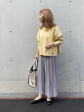「ピスタチオ」｜「アイテム（スウェット）」を使った、SAKI.さん（レディース・161cm）の冬コーディネート