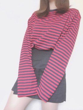 「GOGOSING（ゴゴシング）のアイテム（Tシャツ/カットソー）」を使った、ささん（レディース・155cm）の夏コーディネート