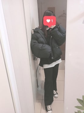 「kutir（クティール）のアイテム（ダウンジャケット/コート）」を使った、ささん（レディース・154cm）の秋コーディネート