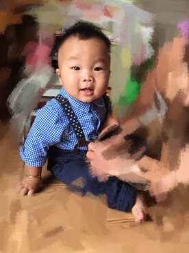 「next（next）のアイテム（サロペット/オーバーオール）」を使った、小跳仔的妈妈酱さん（キッズ・80cm）の秋コーディネート