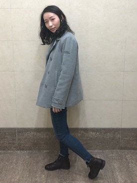 「Rodeo Crowns（ロデオクラウンズ）のアイテム（ダッフルコート）」を使った、eyenosemouth さん（レディース・166cm）の冬コーディネート