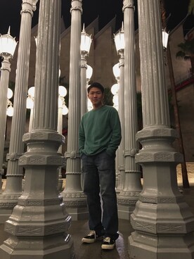 「H&M（エイチ・アンド・エム）のアイテム（パーカー）」を使った、DAN.さん（メンズ・174cm）の春コーディネート