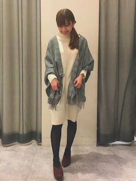 「グレンチェック」｜「アイテム（ワンピース/ドレス）」を使った、rionaさん（レディース・156cm）の秋コーディネート