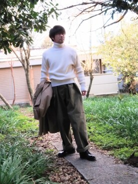 「服バカ」｜「アイテム（ジャケット/アウター）」を使った、こんがり棒さん（メンズ・167cm）の冬コーディネート