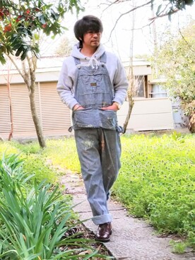 「ドレスシューズ」｜「アイテム（オールインワン・サロペット）」を使った、こんがり棒さん（メンズ・167cm）の春コーディネート