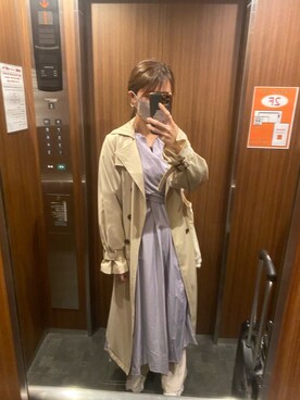 「archives（アルシーヴ）のアイテム（トレンチコート）」を使った、ERIさん（レディース・161cm）の春コーディネート