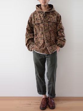 「Paraboot」｜「アイテム（ミリタリージャケット）」を使った、FUNS_FUKUSHIMAさん（メンズ・171cm）の秋コーディネート