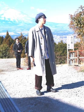 「SENSE OF PLACE by URBAN RESEARCH（センスオブプレイスバイアーバンリサーチ）のアイテム（ハンチング/ベレー帽）」を使った、ぐりのかいぬしさん（メンズ・178cm）の冬コーディネート