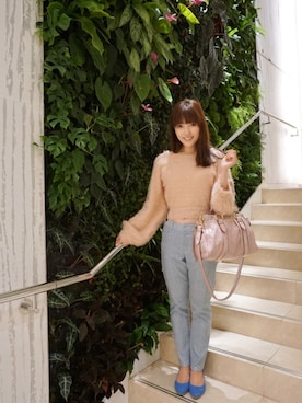 「JUSGLITTY（ジャスグリッティー）のアイテム（パンツ）」を使った、chocolat.akaneさん（レディース・155cm）の冬コーディネート