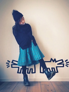 「AZUL by moussy（アズールバイマウジー）のアイテム」を使った、EYEさん（キッズ・130cm）の冬コーディネート