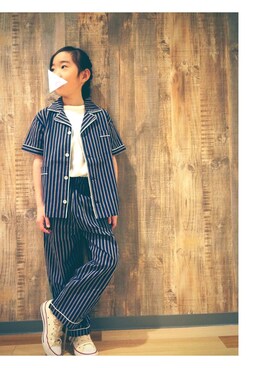 「アイテム（パンツ）」を使った、EYEさん（キッズ・133cm）の春コーディネート