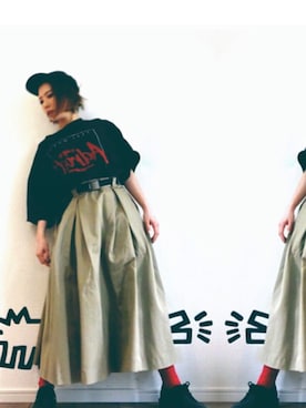 「ハグマグ」｜「アイテム（帽子）」を使った、EYEさん（レディース・160cm）の春コーディネート