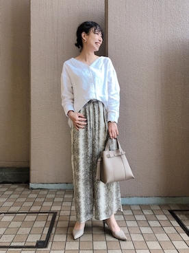 「パイソン柄」｜EYEさん（レディース・160cm）の春コーディネート