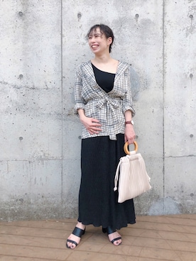 「アイテム（バッグ、ホワイト系）」を使った、EYEさん（レディース・160cm）の春コーディネート