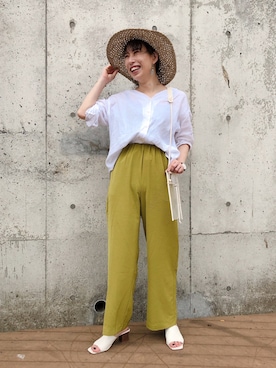 「アイテム（バッグ、ホワイト系）」を使った、EYEさん（レディース・160cm）の夏コーディネート