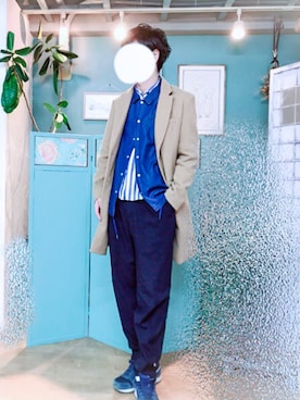 「キャメル」｜「アイテム（デニムジャケット）」を使った、🇩🇪shingo🇩🇪さん（メンズ・180cm）の冬コーディネート