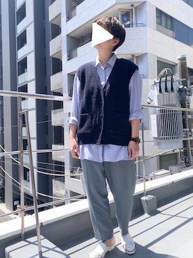 「ブルー x ホワイト」｜「アイテム（腕時計）」を使った、suzu.さん（レディース・160cm）の春コーディネート