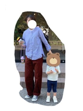 「無印良品（ムジルシリョウヒン）のアイテム（シャツ/ブラウス、ブルー系）」を使った、3さん（レディース・170cm）の春コーディネート