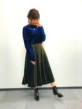 「Bennu（ヴェンヌ）のアイテム」を使った、菊地亜美さん（レディース・164cm）の冬コーディネート