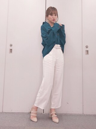 菊地亜美使用「MURUA（コール天ワークジャケット（コーデュロイジャケット））」的時尚穿搭