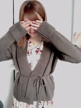 菊地亜美さんの「フラワーロングシャツワンピース」を使ったコーディネート
