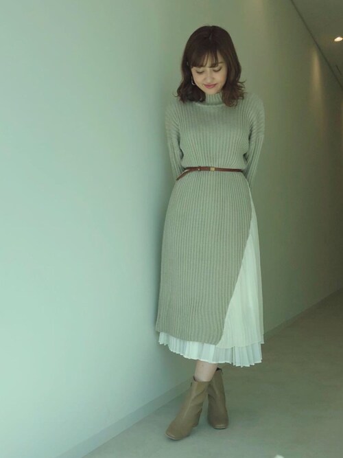 人気新品 菊地亜美着用 ニットワンピース ニット セーター Slcp Lk