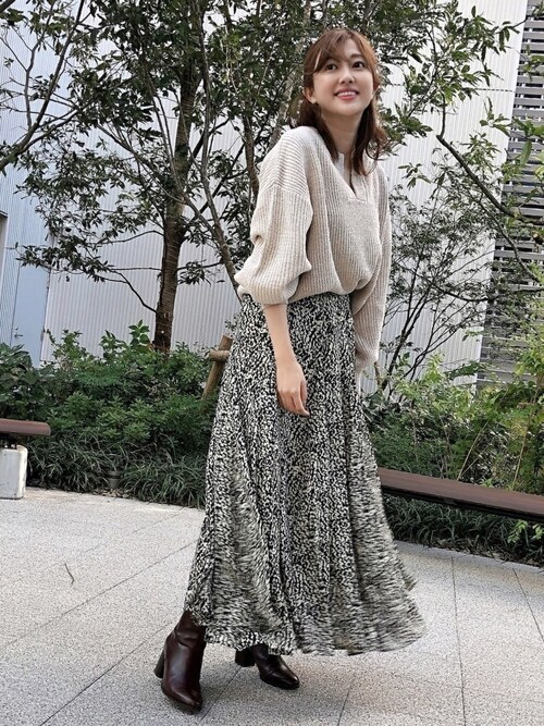 菊地亜美 Re Editのニット セーターを使ったコーディネート Wear