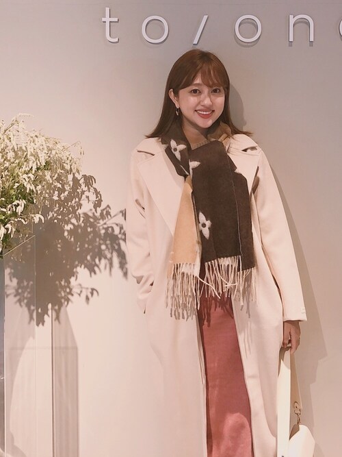 菊地亜美 Louis Vuittonのストール スヌードを使ったコーディネート Wear