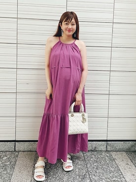 「ground green store（グラウンドグリーンストア）のアイテム」を使った、菊地亜美さん（レディース・165cm）の夏コーディネート