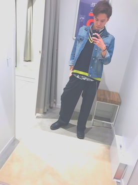 「平成最後のWEARISTAセンバツ」｜「アイテム（デニムジャケット）」を使った、ちーくんさん（メンズ・174cm）の春コーディネート