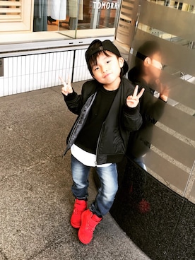 「アイテム（ジャケット/アウター）」を使った、palfumex98さん（キッズ・100cm）の春コーディネート