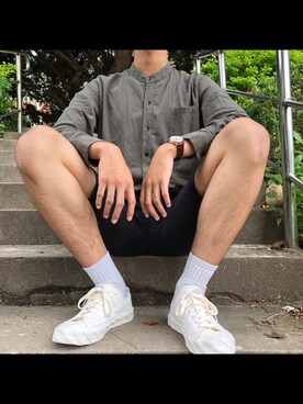 「AGEのアイテム」を使った、Charlesさん（メンズ・185cm）の秋コーディネート