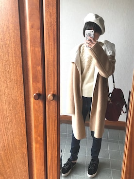 「ジーパン」｜「アイテム（その他アウター）」を使った、あきさん（レディース・150cm）の冬コーディネート