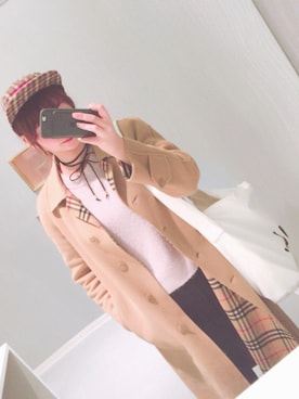 「マーガレット・ハウエル(MARGARET HOWELL)」｜「アイテム（トレンチコート）」を使った、おぐらゆかさん（レディース・168cm）の冬コーディネート