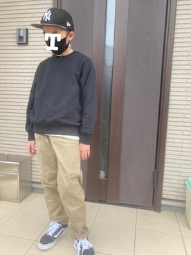 「スケボー」｜「アイテム（スウェット）」を使った、チクチクボーイさん（キッズ・141cm）の春コーディネート