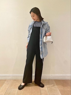 「TATRAS（タトラス）のアイテム（モッズコート）」を使った、山﨑 えいみさん（レディース・165cm）の春コーディネート